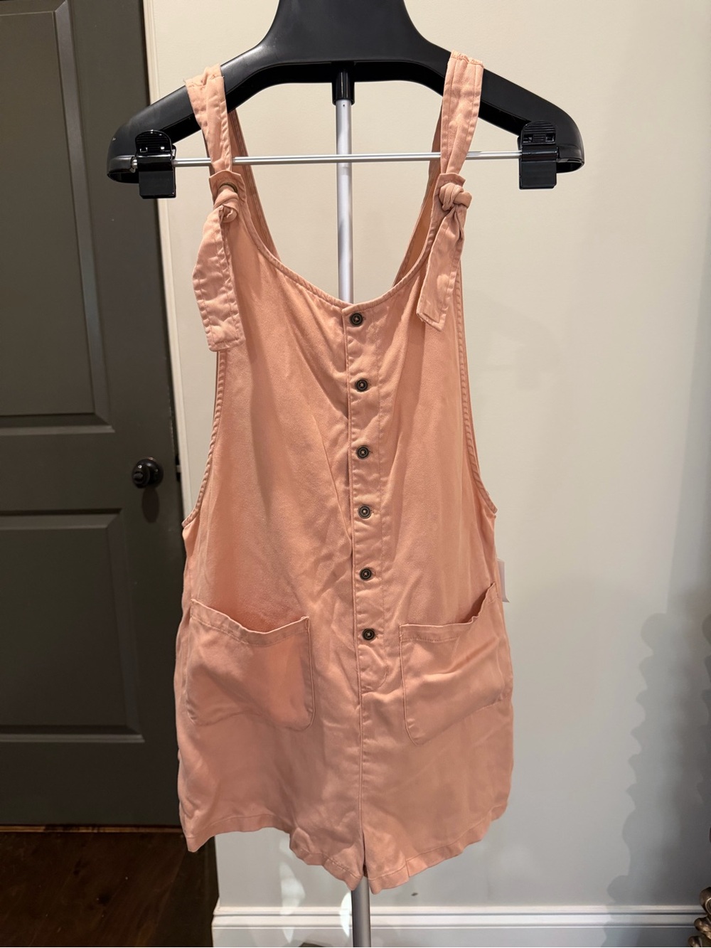 BDG Peach Button Front Overall Romper Size Medium NWT